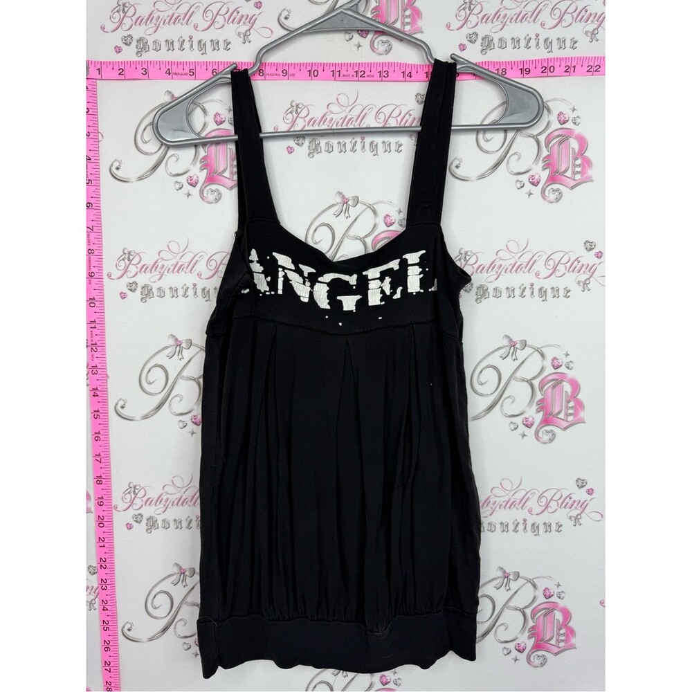 Angel or devil y2k tank top Black 'Angel' Graphic Tank Top